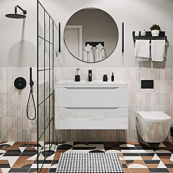 Vivon Тумба с раковиной Shelly 90 подвесная белая – фотография-10